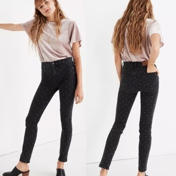 Madewell Denim - NWT MADEWELL 10" High-Rise Skinny Jeans: Metallic Dot Edition size 24